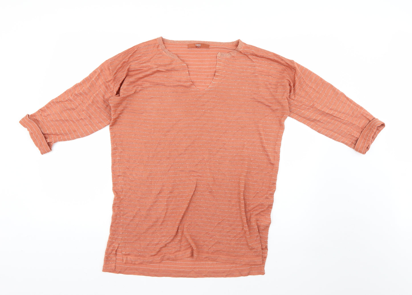 NEXT Womens Orange Striped  Pullover Jumper Size 16