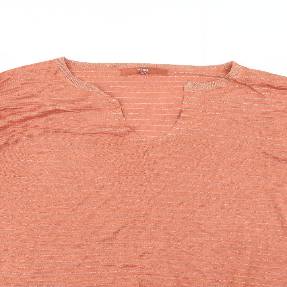 NEXT Womens Orange Striped  Pullover Jumper Size 16