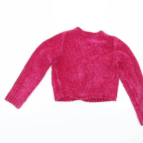 Girls Pink   Cardigan Jumper Size 8-9 Years