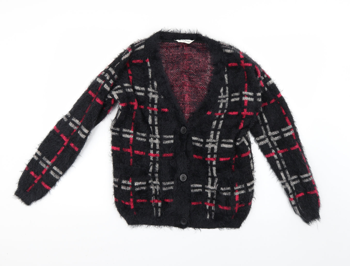 Miss Selfridge Womens Multicoloured Check  Cardigan Jumper Size 8
