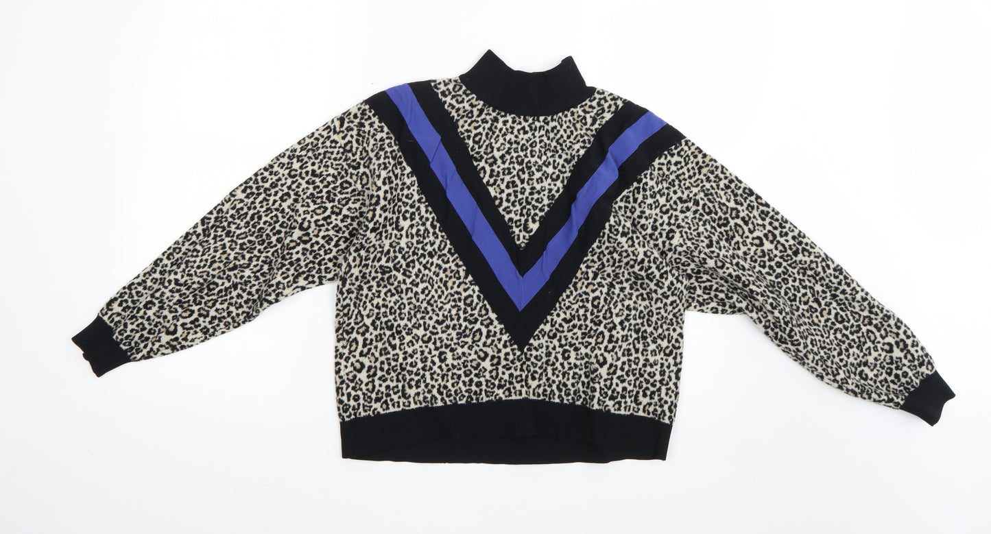 ASOS Womens Brown Animal Print  Pullover Jumper Size 8