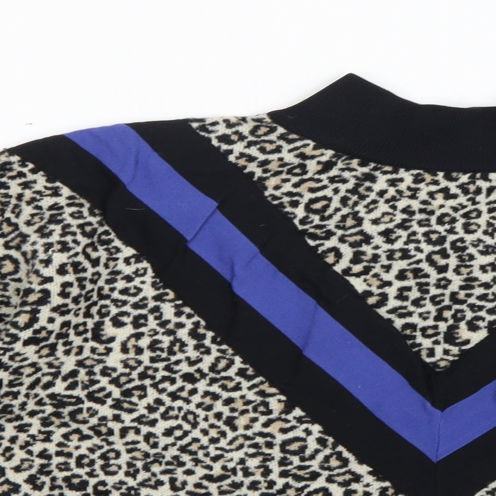 ASOS Womens Brown Animal Print  Pullover Jumper Size 8