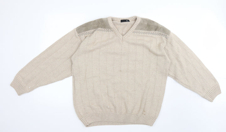 BHS Mens Beige Pullover Jumper