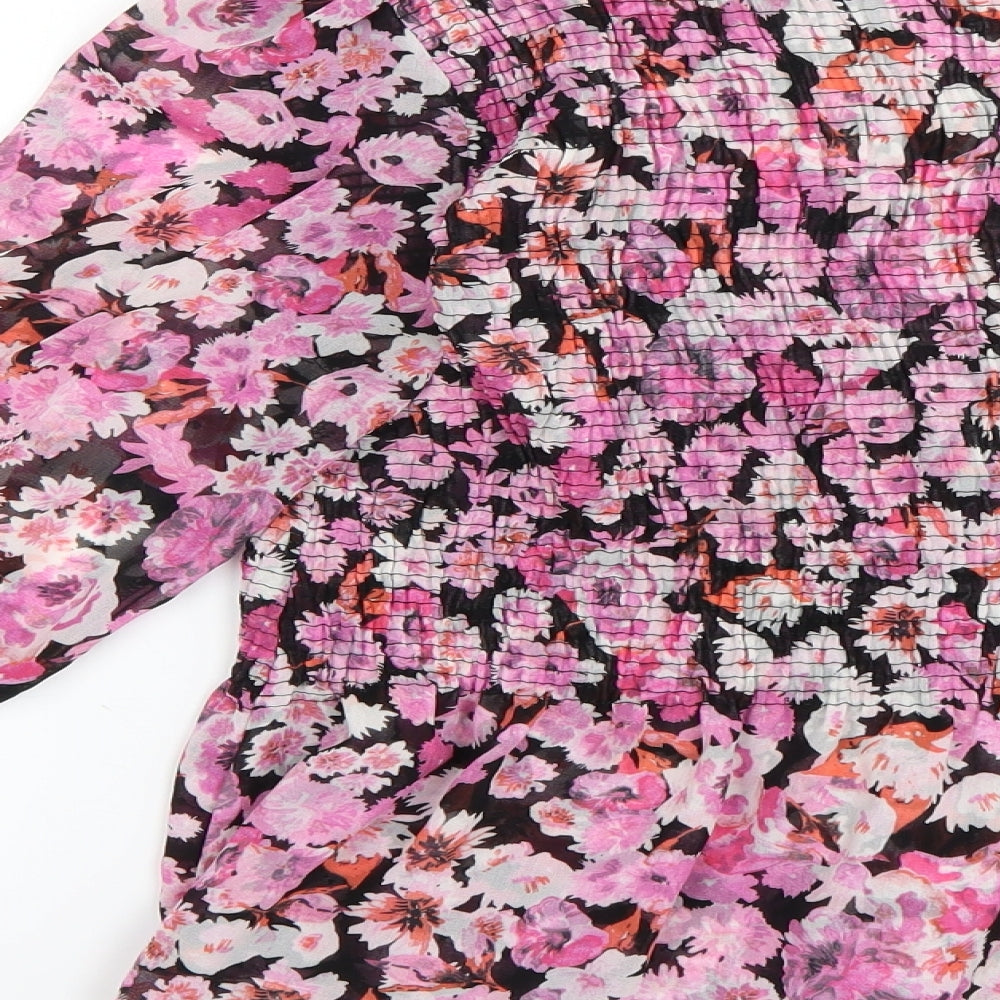 Zara Womens Multicoloured Floral  Basic Blouse Size M
