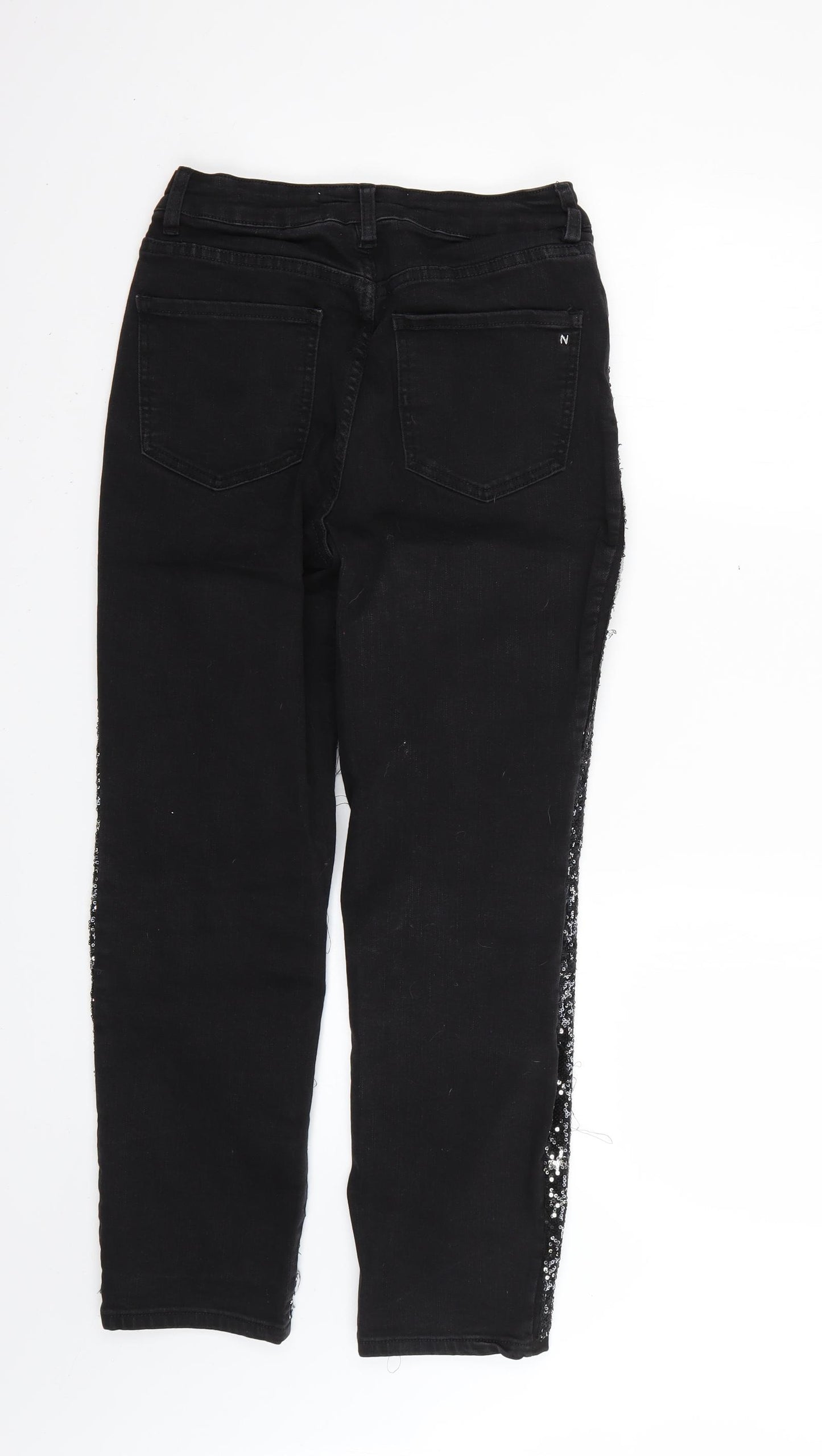 NEXT Womens Black   Straight Jeans Size 10 L26 in