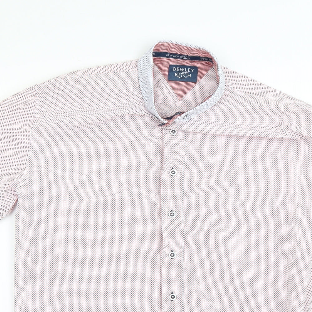 bewley ritch Mens Red Polka Dot   Dress Shirt Size XL