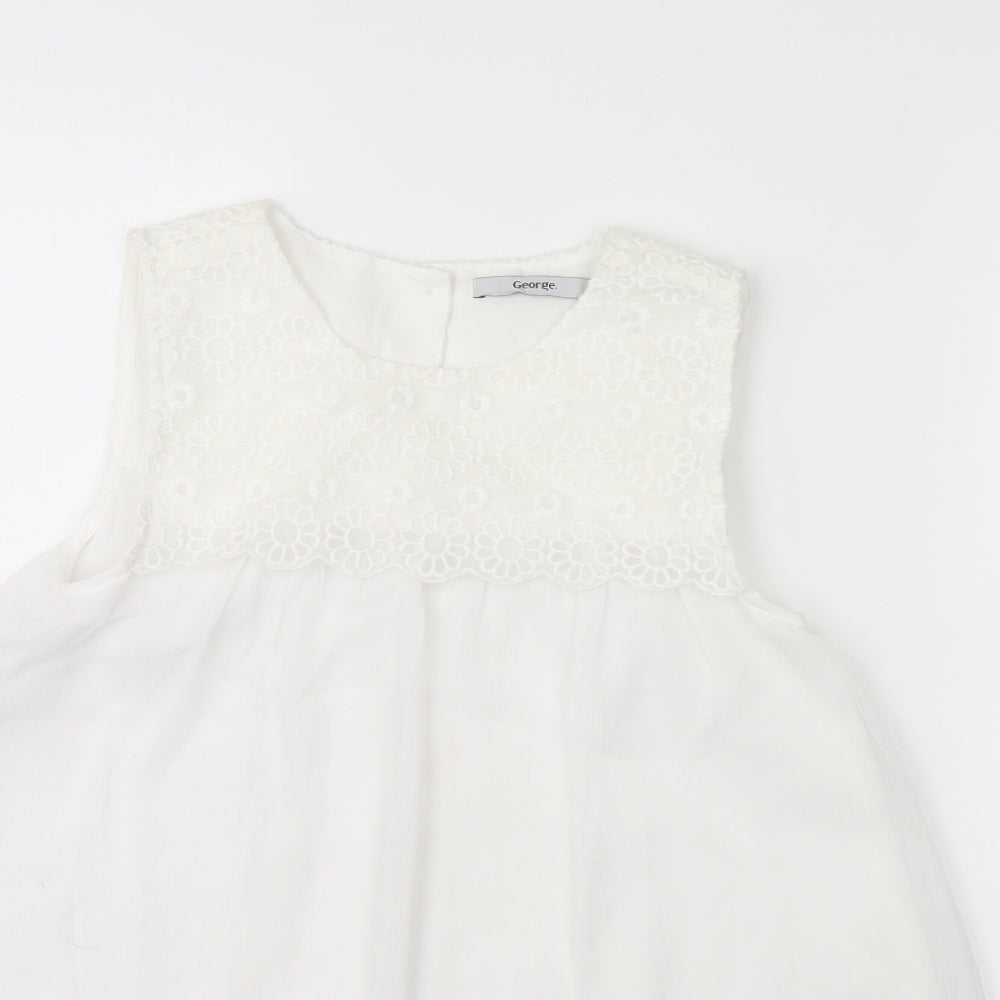 George Girls White   Fit & Flare  Size 10 Years