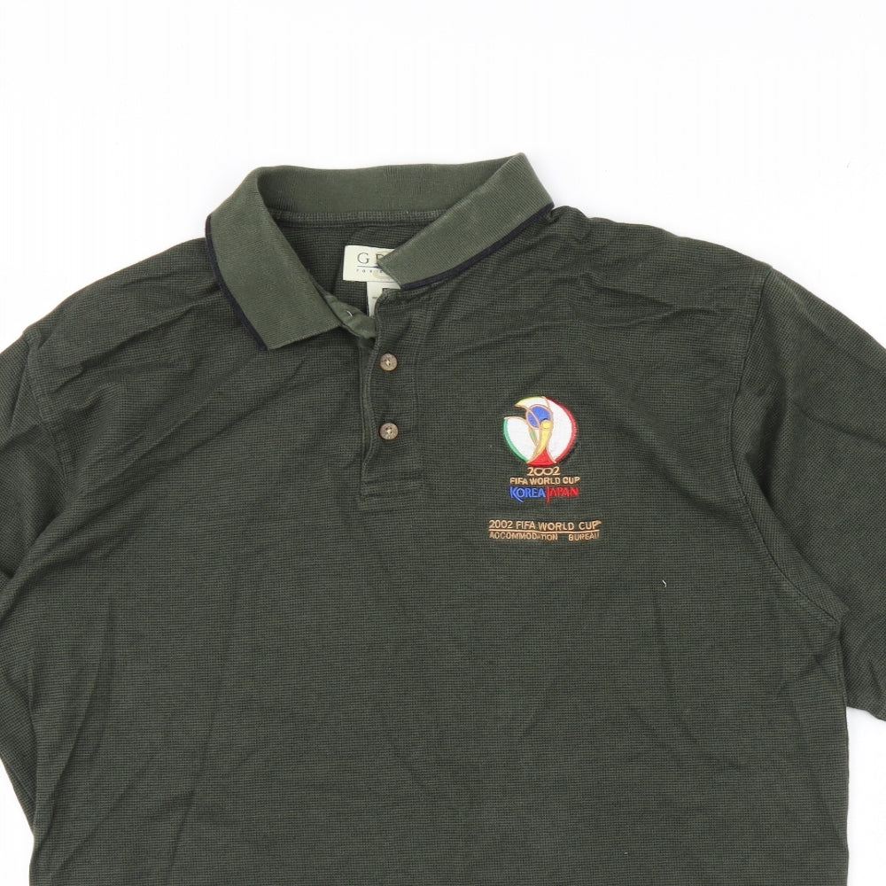 GEAR FOR SPORTS Mens Green    Polo Size L  - fifa world cup 2002