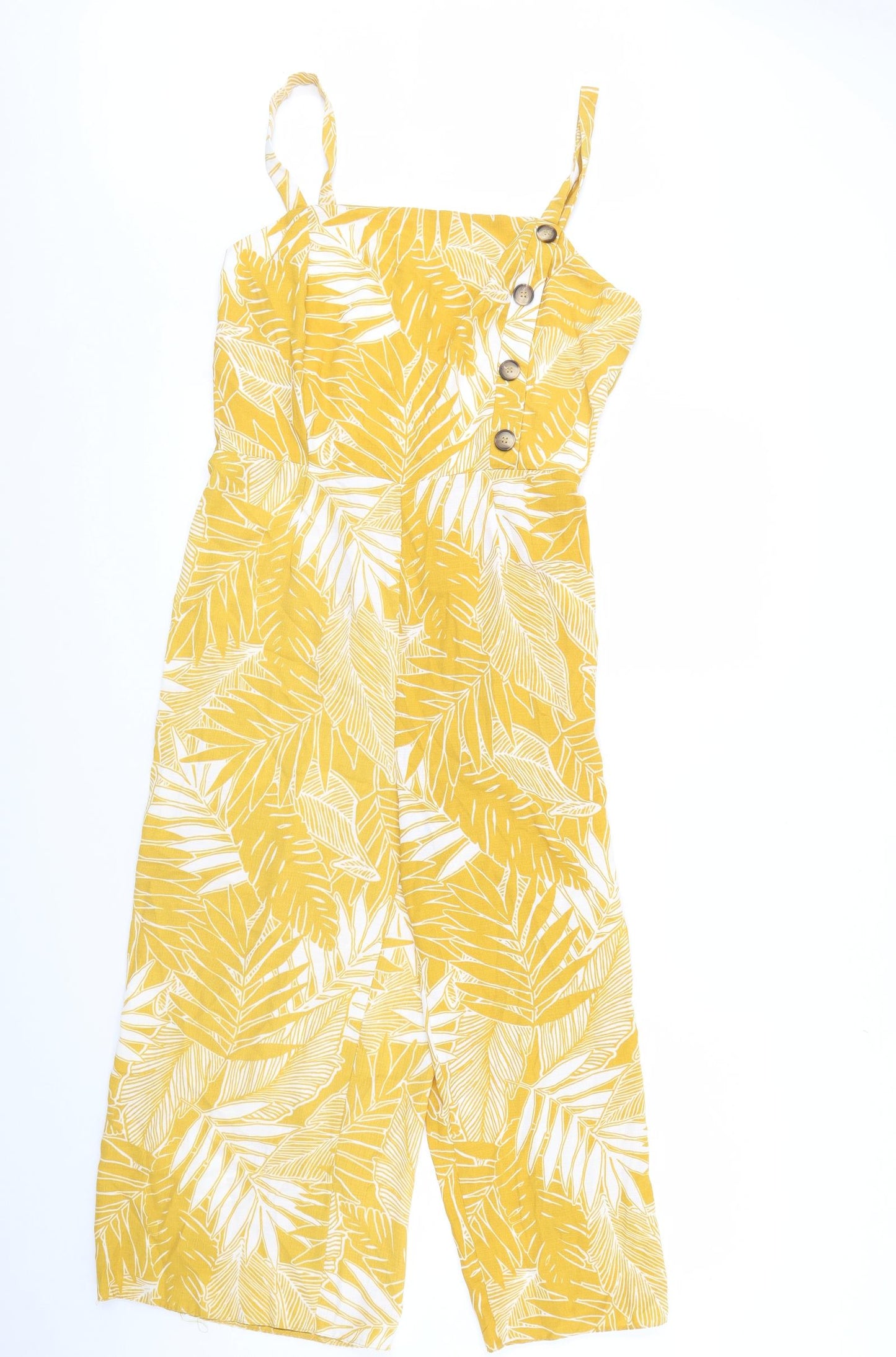 Primark Womens Yellow Floral  Playsuit One-Piece Size 14