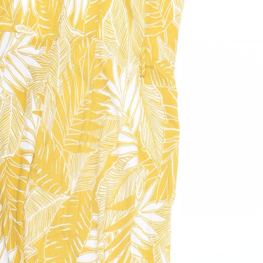 Primark Womens Yellow Floral  Playsuit One-Piece Size 14