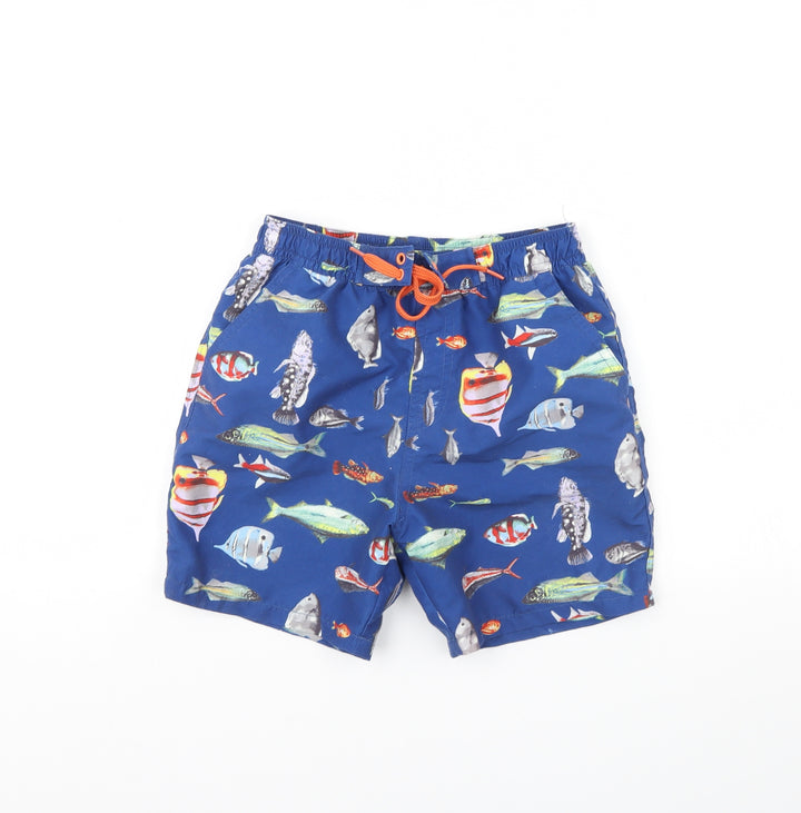 Monsoon Boys Blue Animal Print  Bermuda Shorts Size 7 Years