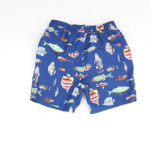Monsoon Boys Blue Animal Print  Bermuda Shorts Size 7 Years