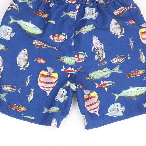 Monsoon Boys Blue Animal Print  Bermuda Shorts Size 7 Years