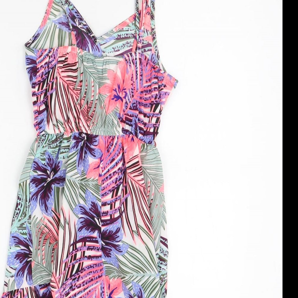 Primark Girls Multicoloured Floral  Playsuit One-Piece Size 7 Years