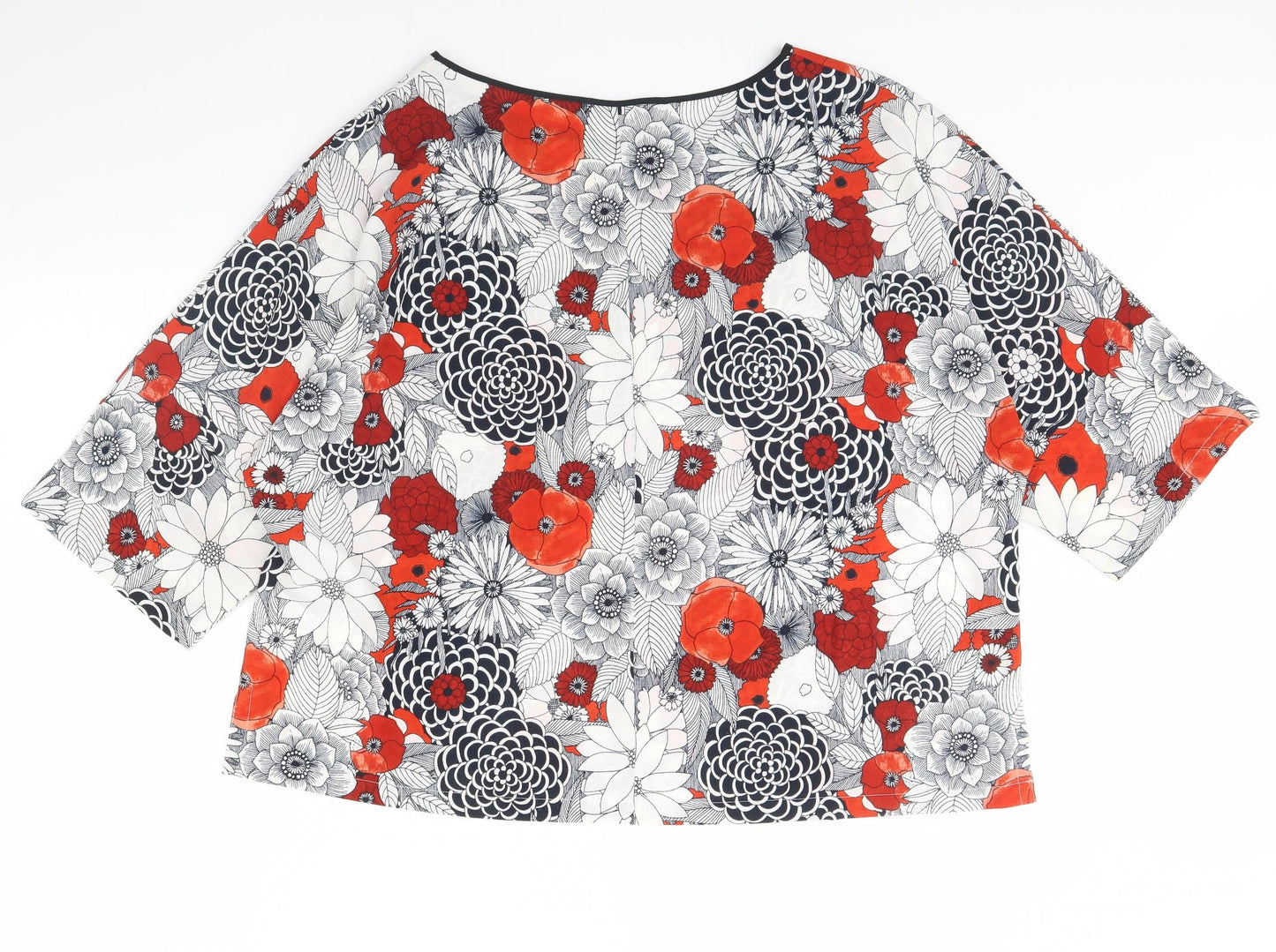 M&s Womens White Floral  Basic Blouse Size 20