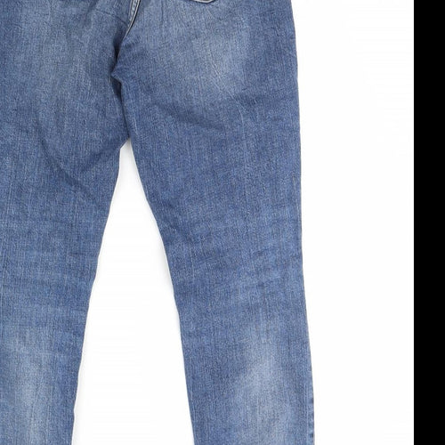 H&M Womens Blue  Denim Straight Jeans Size 8 L31 in