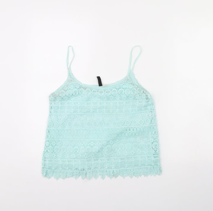 Divided Womens Green Basic Tank Size S