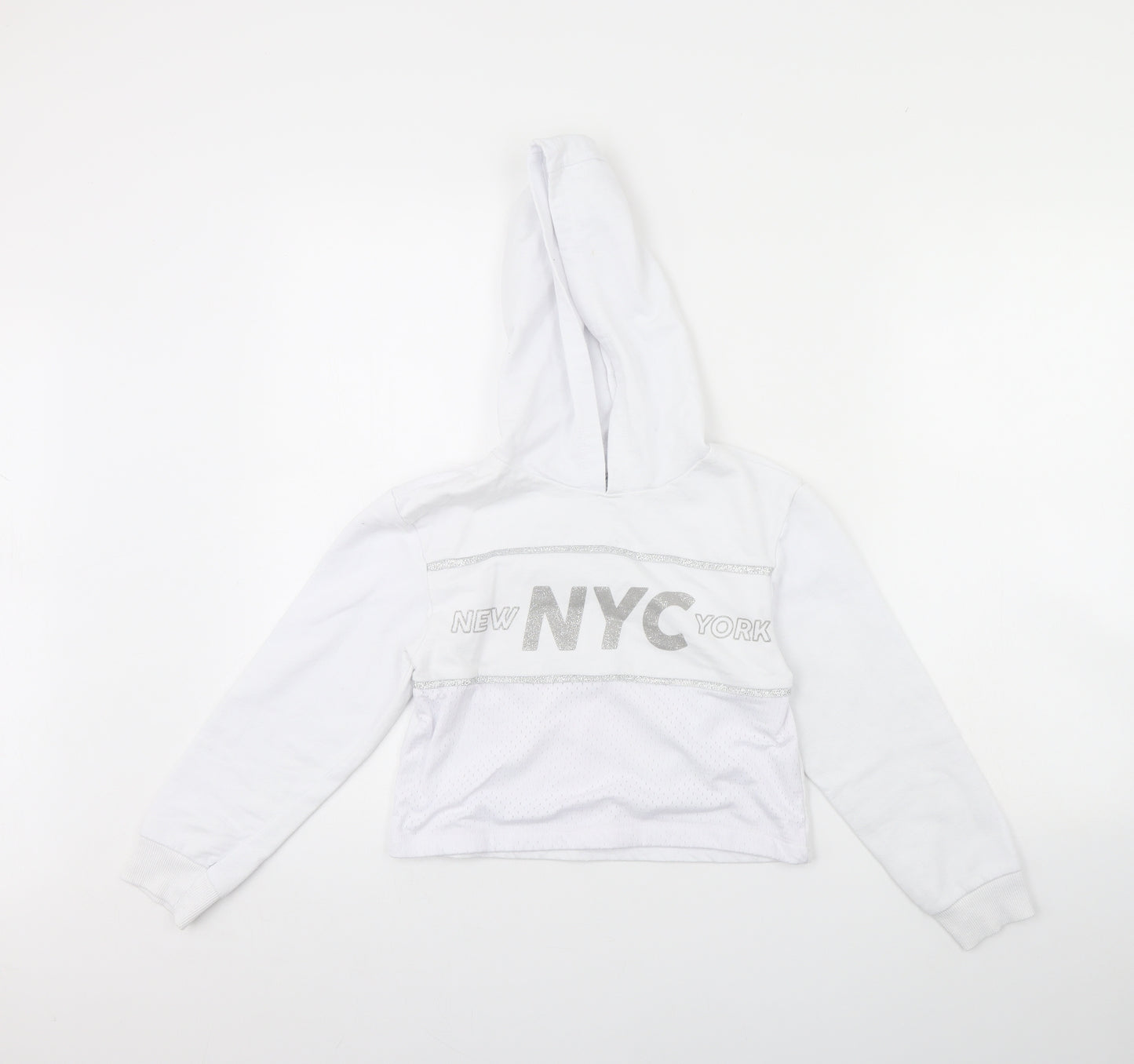 Primark Girls White   Pullover Hoodie Size 9 Years
