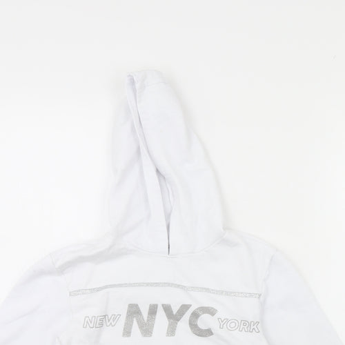 Primark Girls White   Pullover Hoodie Size 9 Years