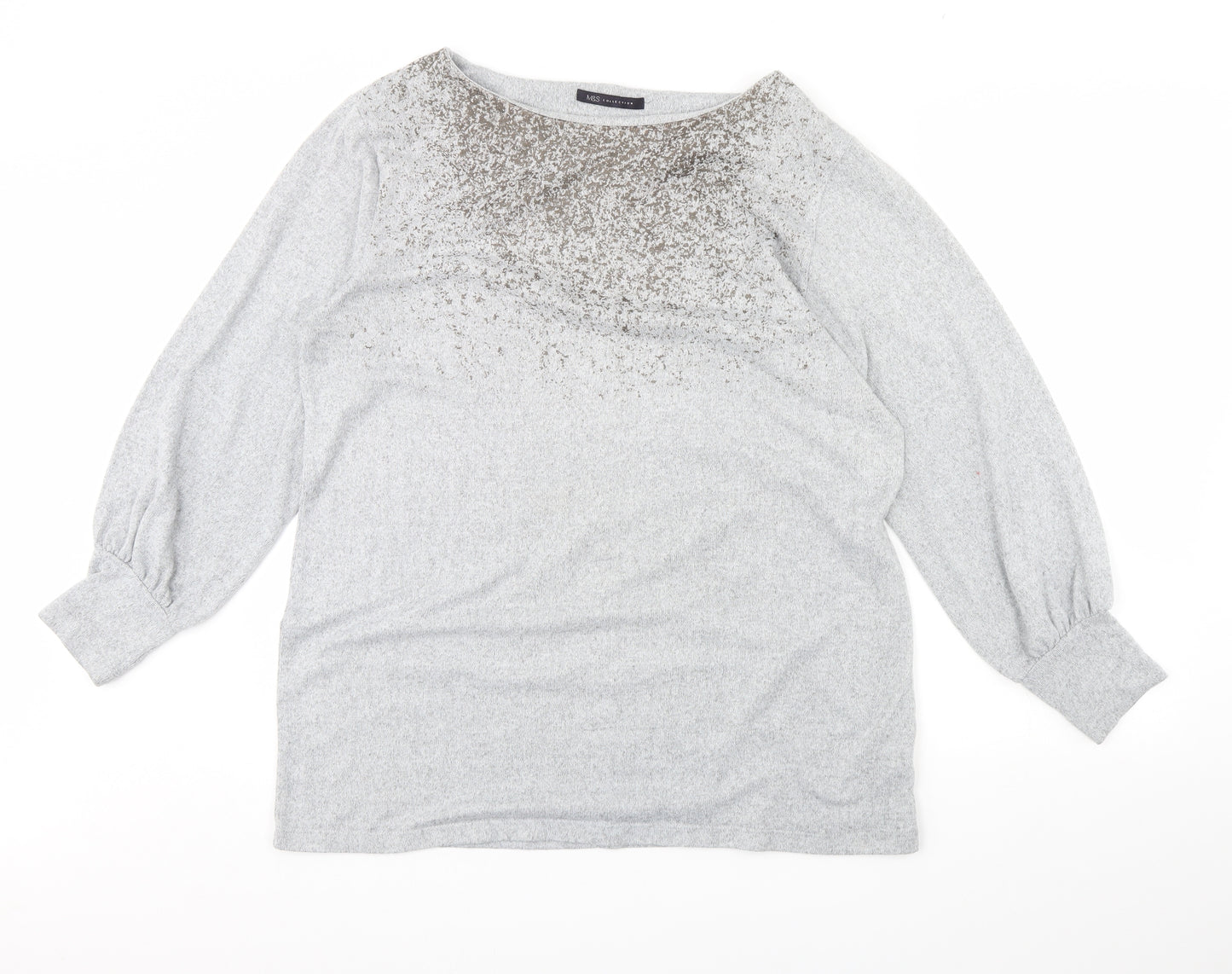M&S Womens Grey   Pullover Jumper Size 16