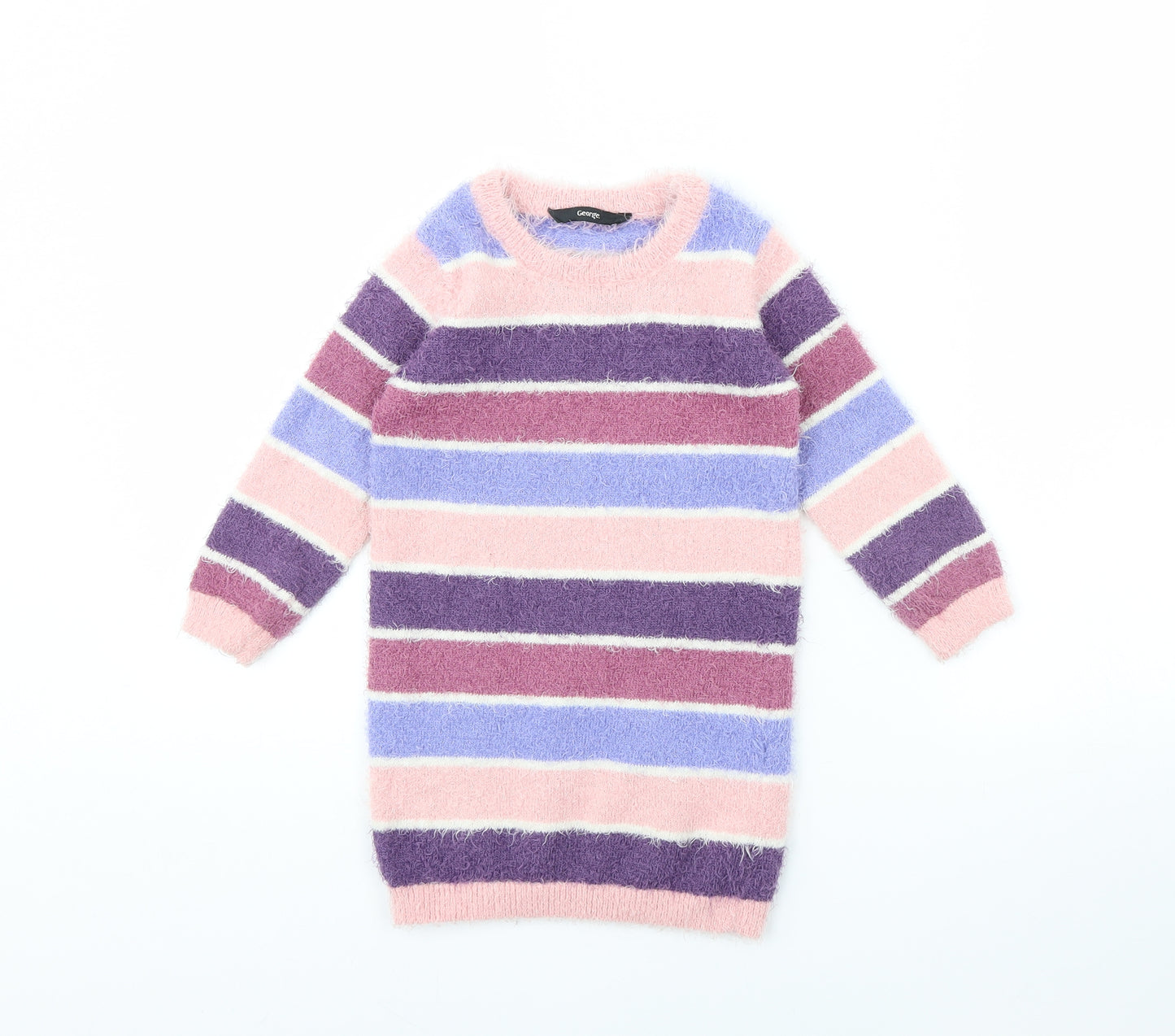 George Girls Blue Striped  Jumper Dress  Size 2 Years