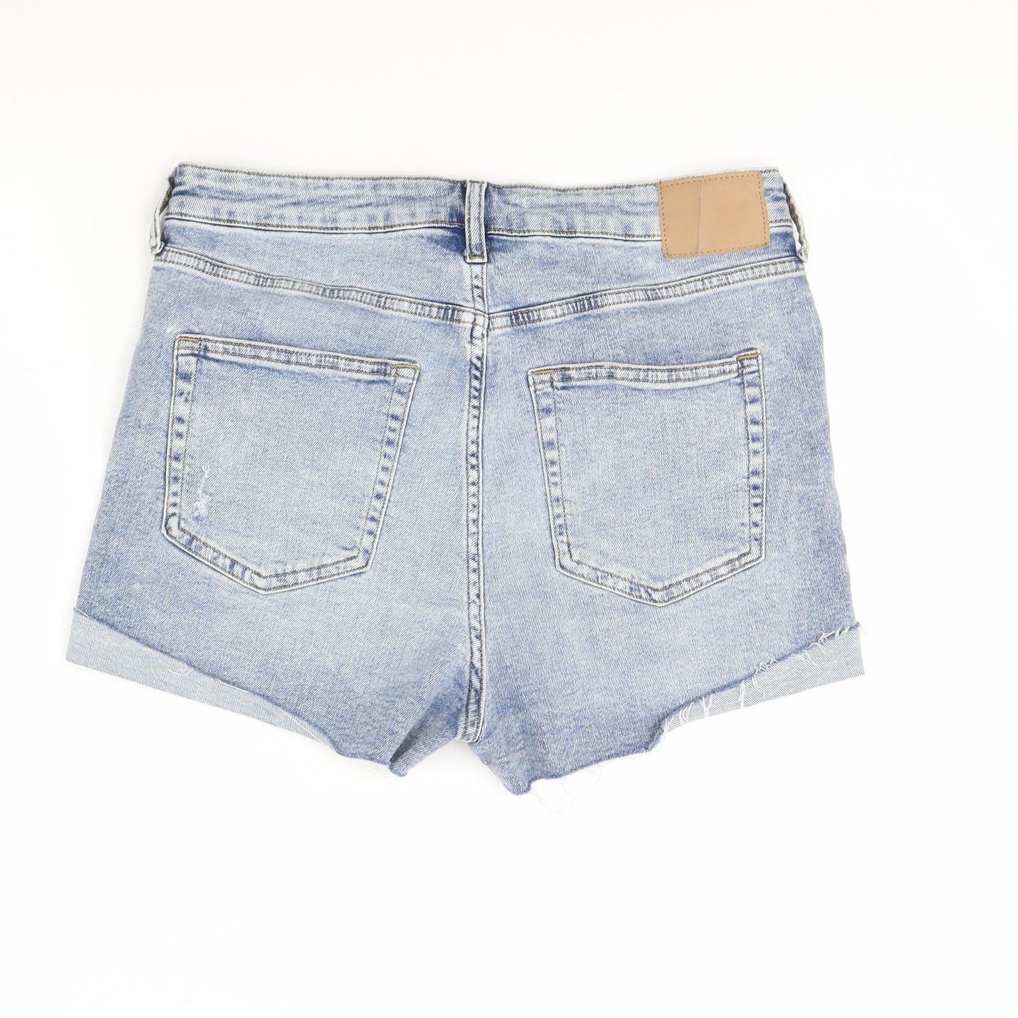 H&M Womens Blue  Denim Cut-Off Shorts Size 14