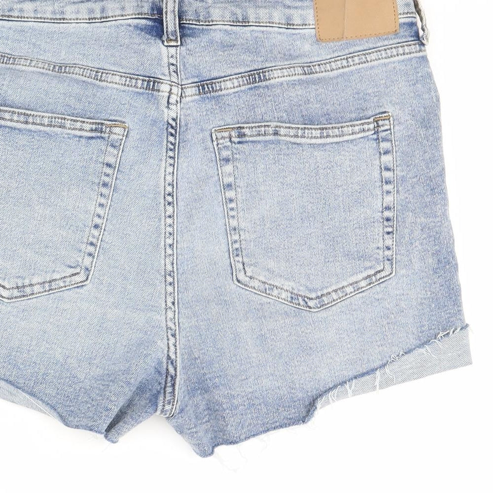 H&M Womens Blue  Denim Cut-Off Shorts Size 14