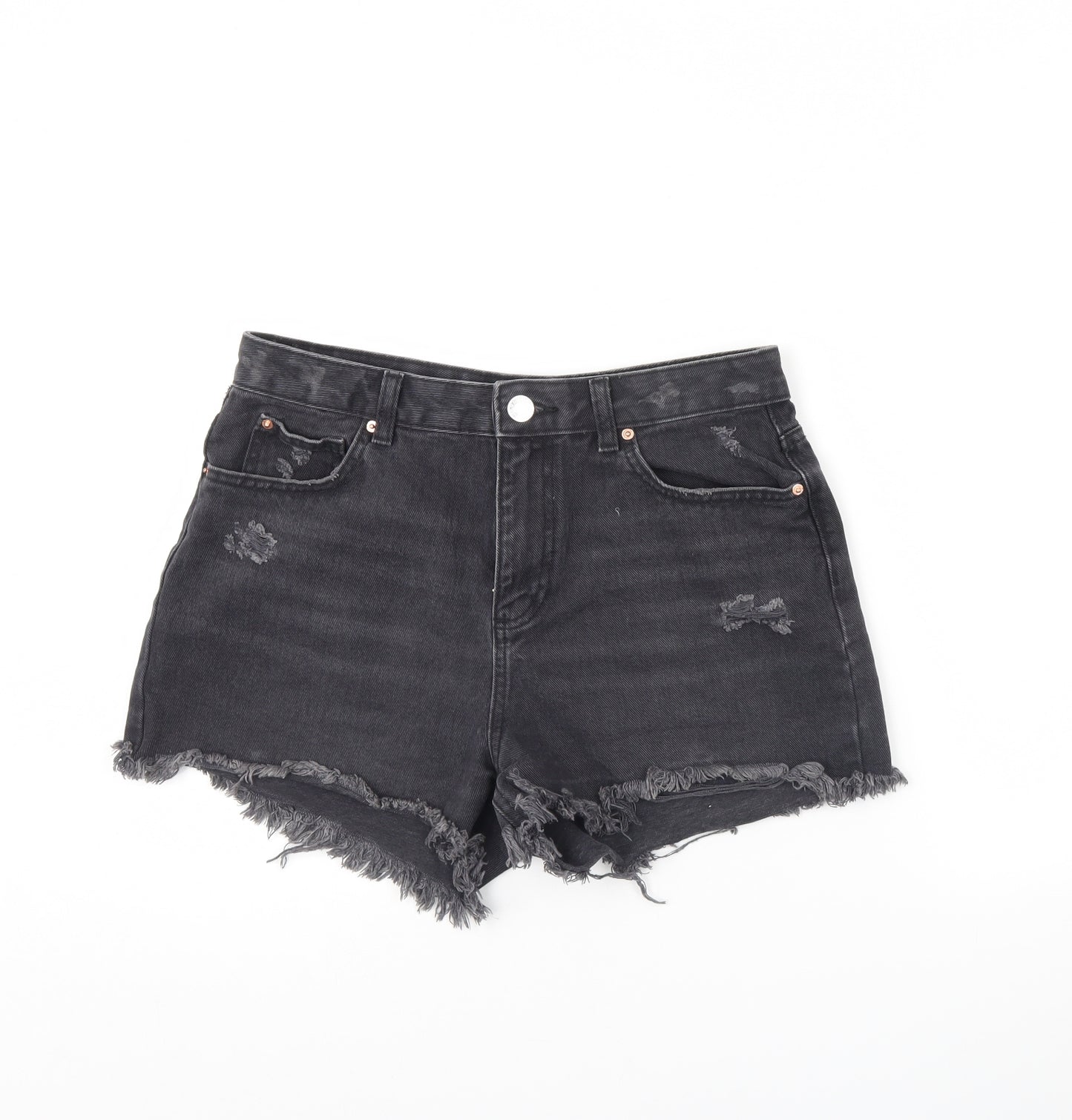 Denim & Co. Girls Black  Denim Cut-Off Shorts Size 12 Years
