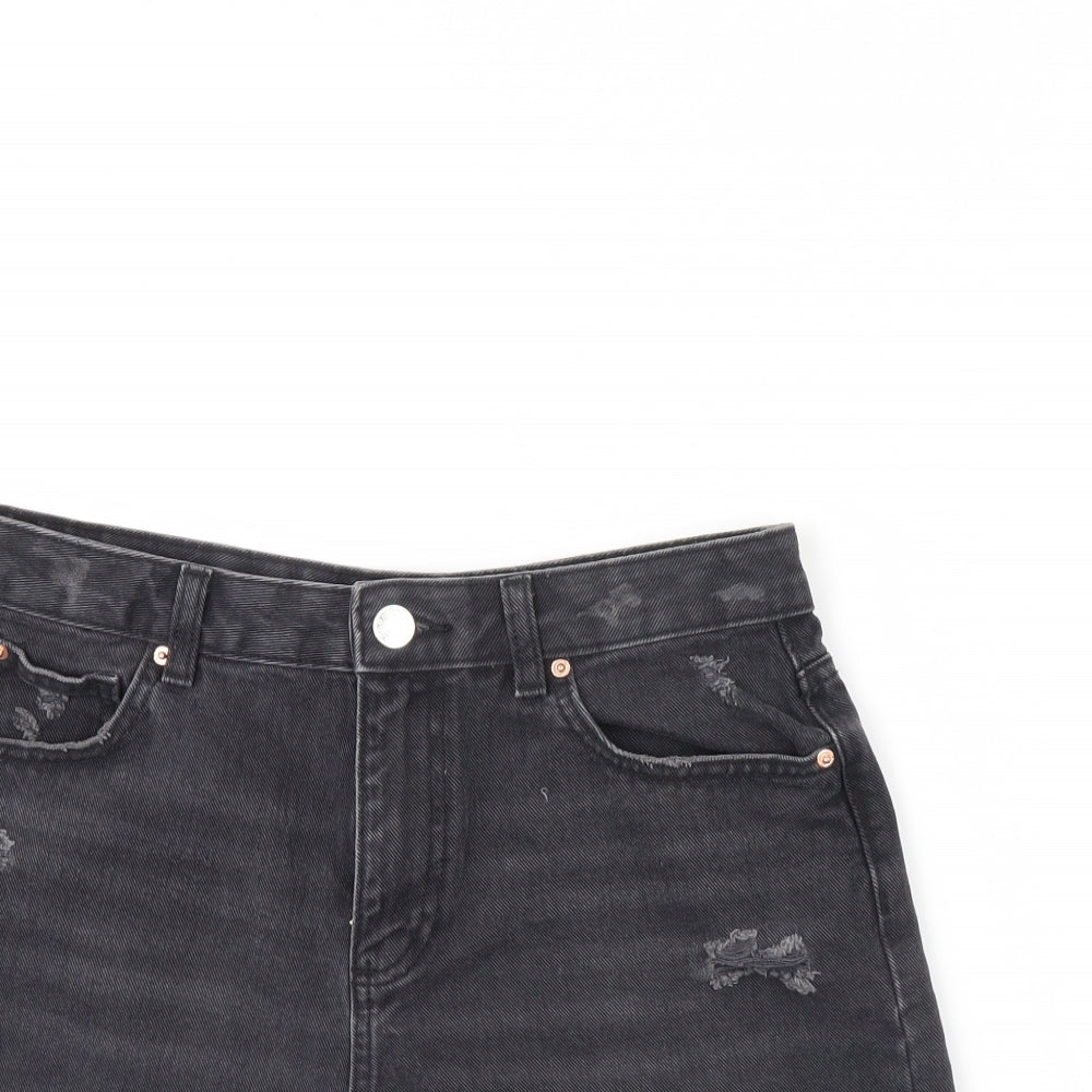 Denim & Co. Girls Black  Denim Cut-Off Shorts Size 12 Years