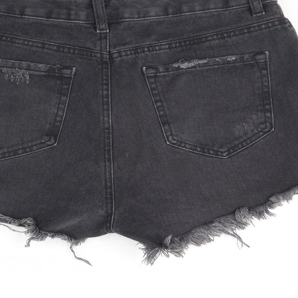 Denim & Co. Girls Black  Denim Cut-Off Shorts Size 12 Years