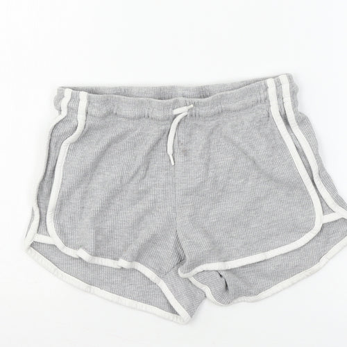 Primark Womens Grey Striped Jersey Sweat Shorts Size 6