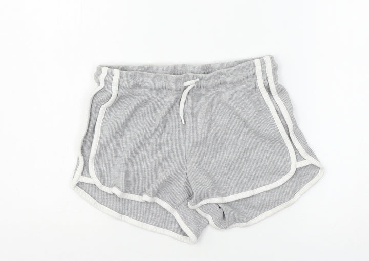 Primark Womens Grey Striped Jersey Sweat Shorts Size 6