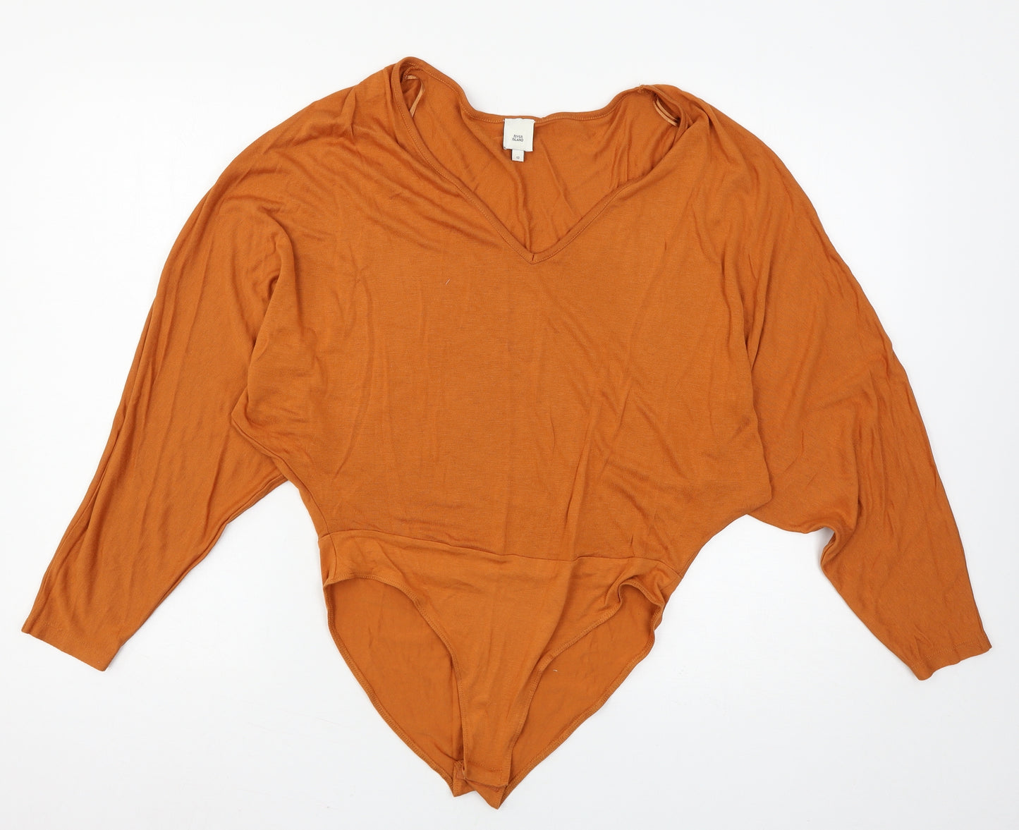River Island Womens Orange  Jersey Bodysuit One-Piece Size 10