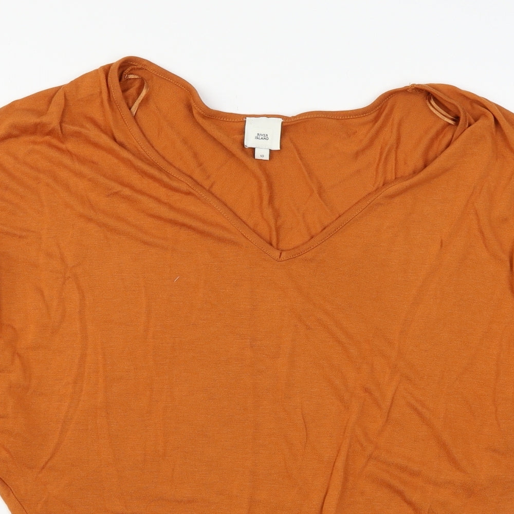 River Island Womens Orange  Jersey Bodysuit One-Piece Size 10