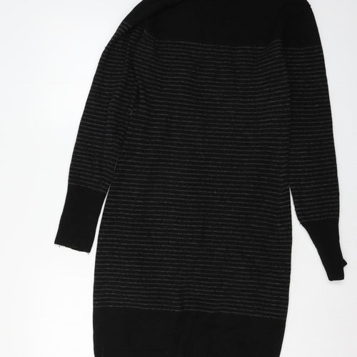 NEXT Womens Black Striped Knit Cardigan Jumper Size 10