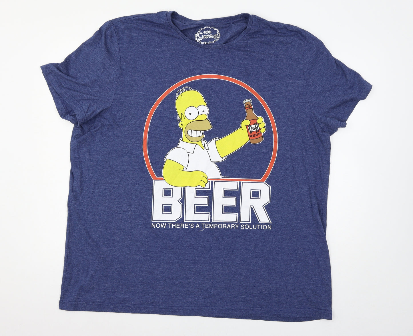The Simpsons Mens Blue  Jersey  T-Shirt Size 3XL  - Homer