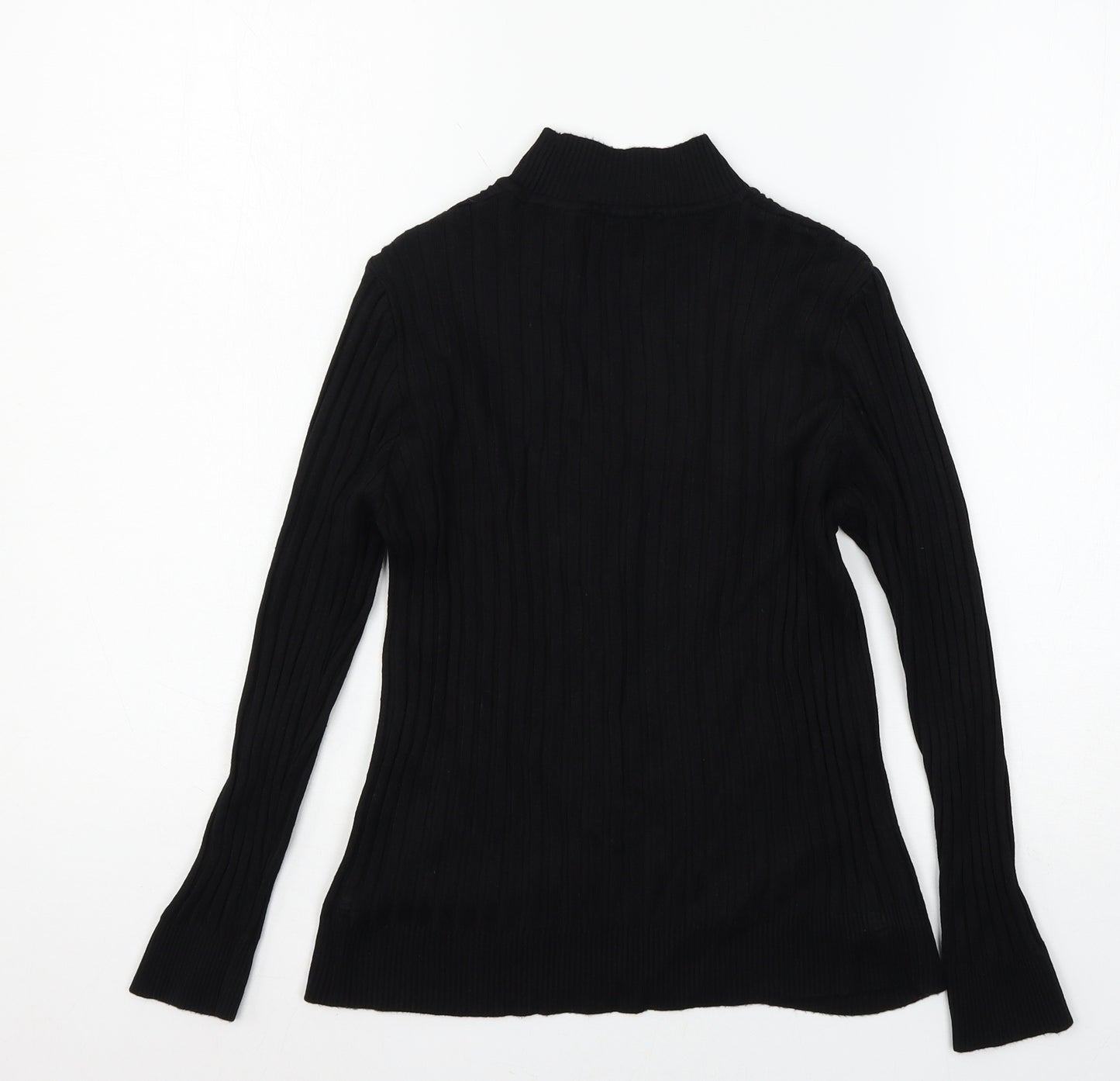 Peacocks Womens Black  Knit Pullover Jumper Size 10