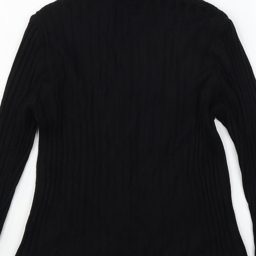 Peacocks Womens Black  Knit Pullover Jumper Size 10