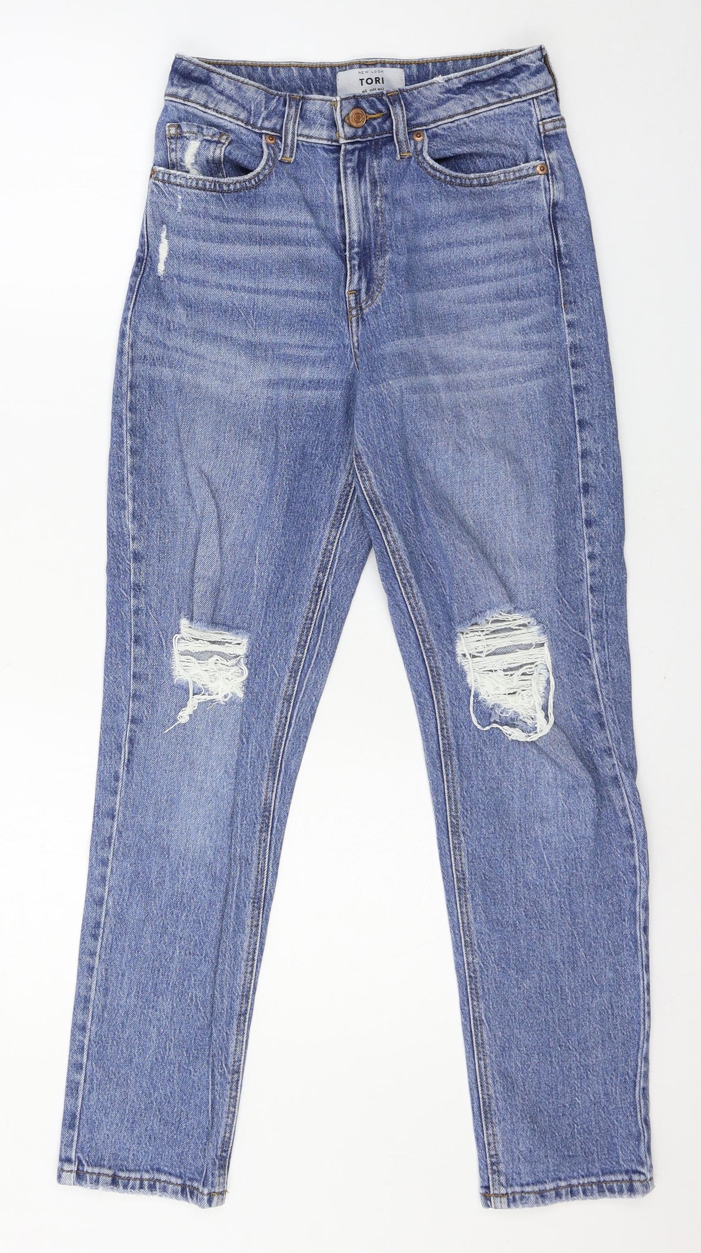 New Look Womens Blue  Denim Straight Jeans Size 6 L27 in