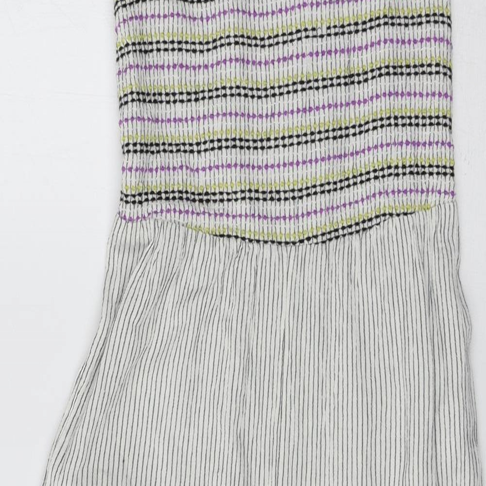 NEXT Girls White Striped  Jumpsuit One-Piece Size 9 Years