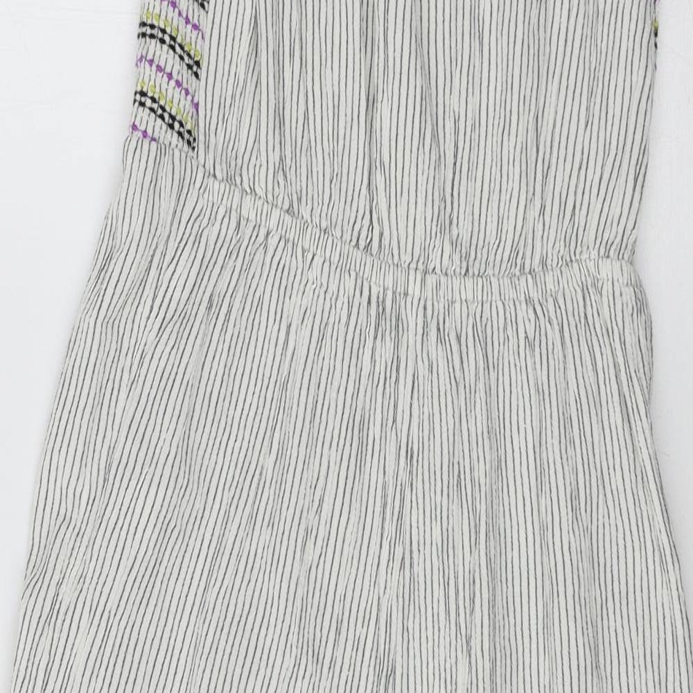 NEXT Girls White Striped  Jumpsuit One-Piece Size 9 Years