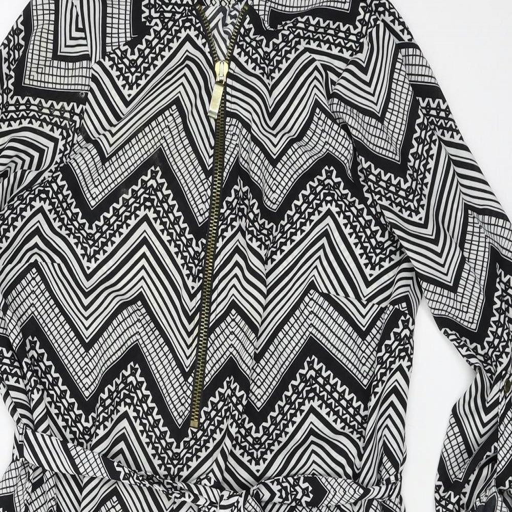 F&F Womens Black Geometric  A-Line  Size 14