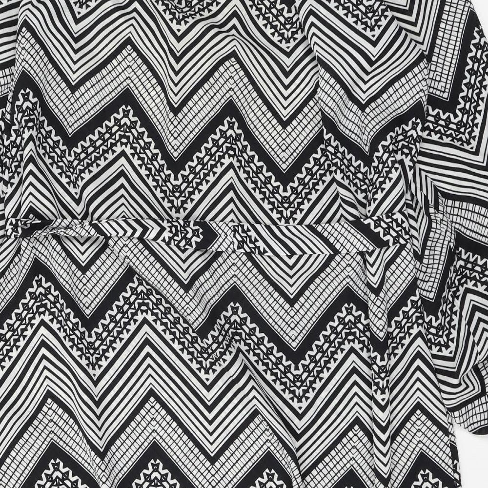 F&F Womens Black Geometric  A-Line  Size 14