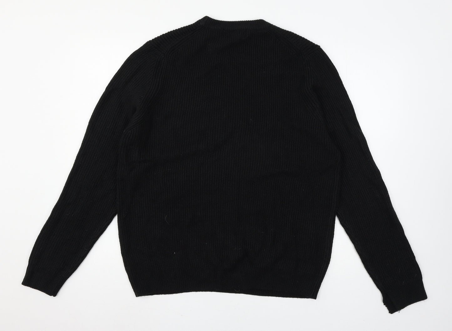 F&F Mens Black  Knit Pullover Jumper Size XL