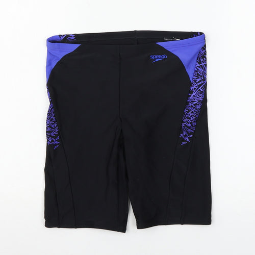 Speedo Womens Black  Jersey Sweat Shorts Size 28 in