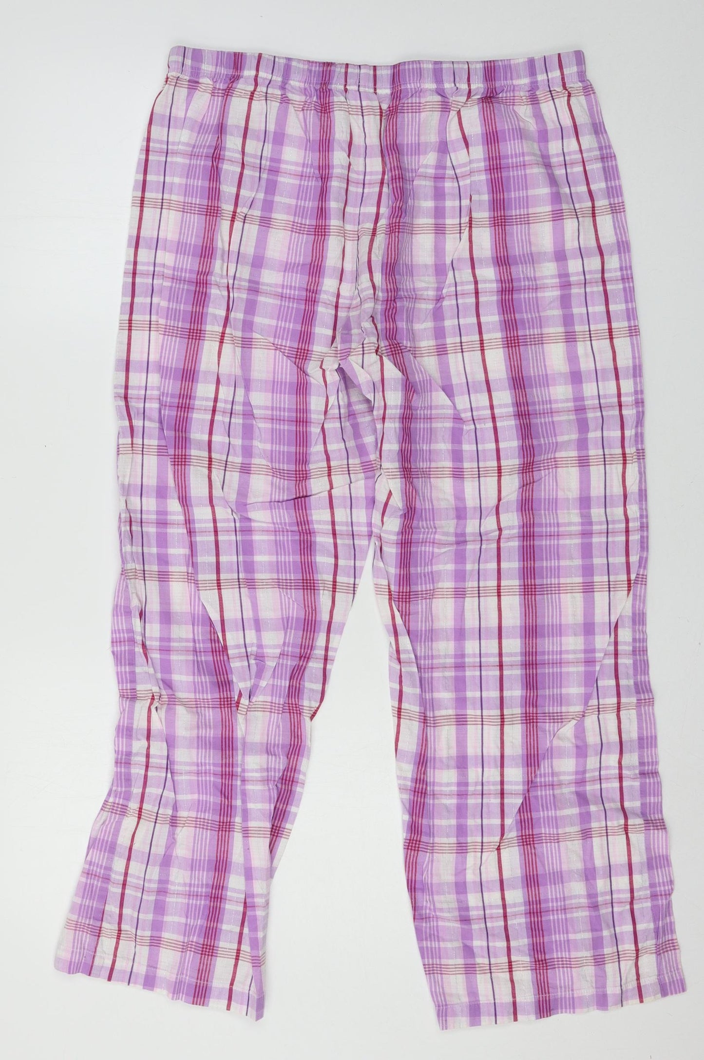 Preworn Womens Purple Plaid  Cami Pyjama Pants Size 14