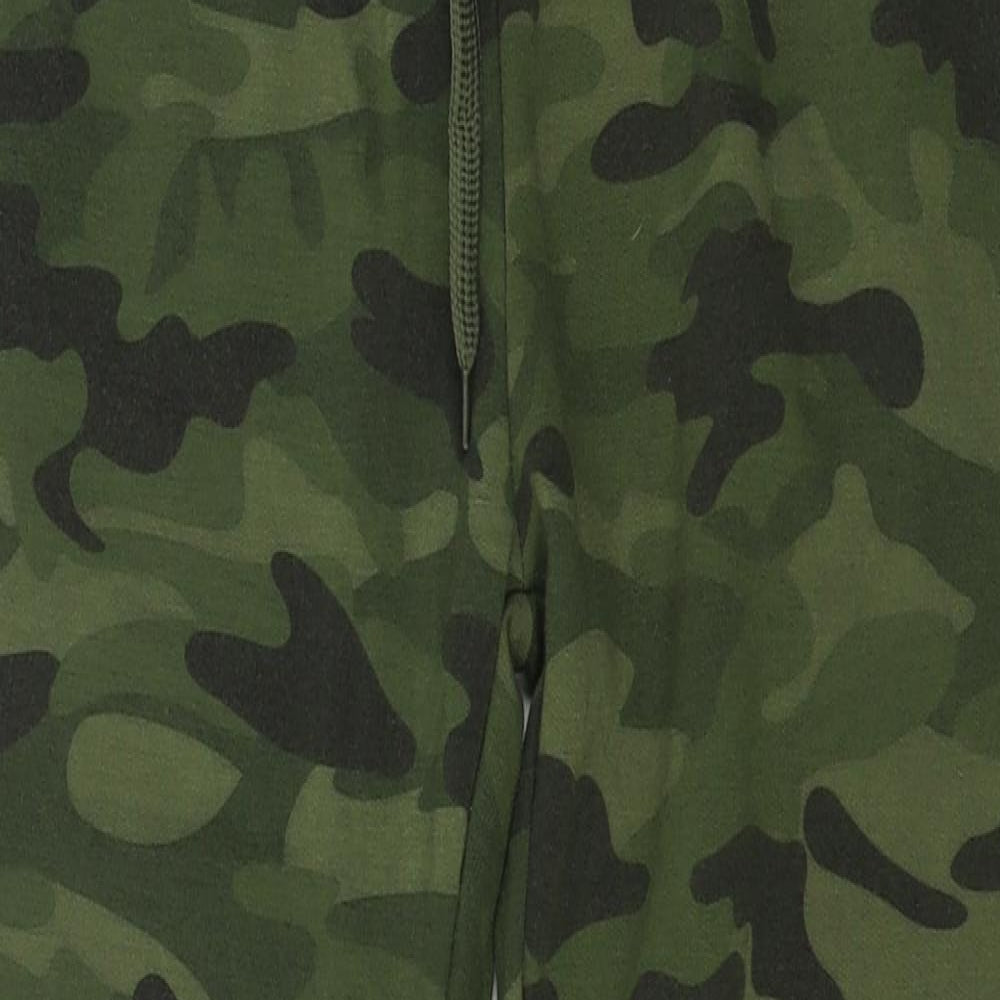 Preworn Boys Green Camouflage Jersey Jogger Trousers Size 12 Years