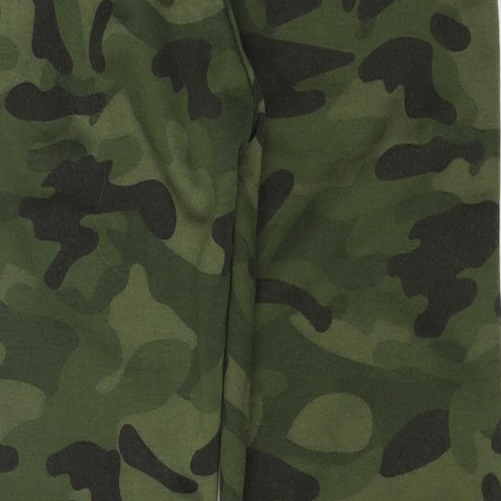 Preworn Boys Green Camouflage Jersey Jogger Trousers Size 12 Years