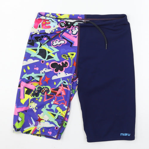 Maru Mens Multicoloured Geometric  Sweat Shorts Size 26 in - sw