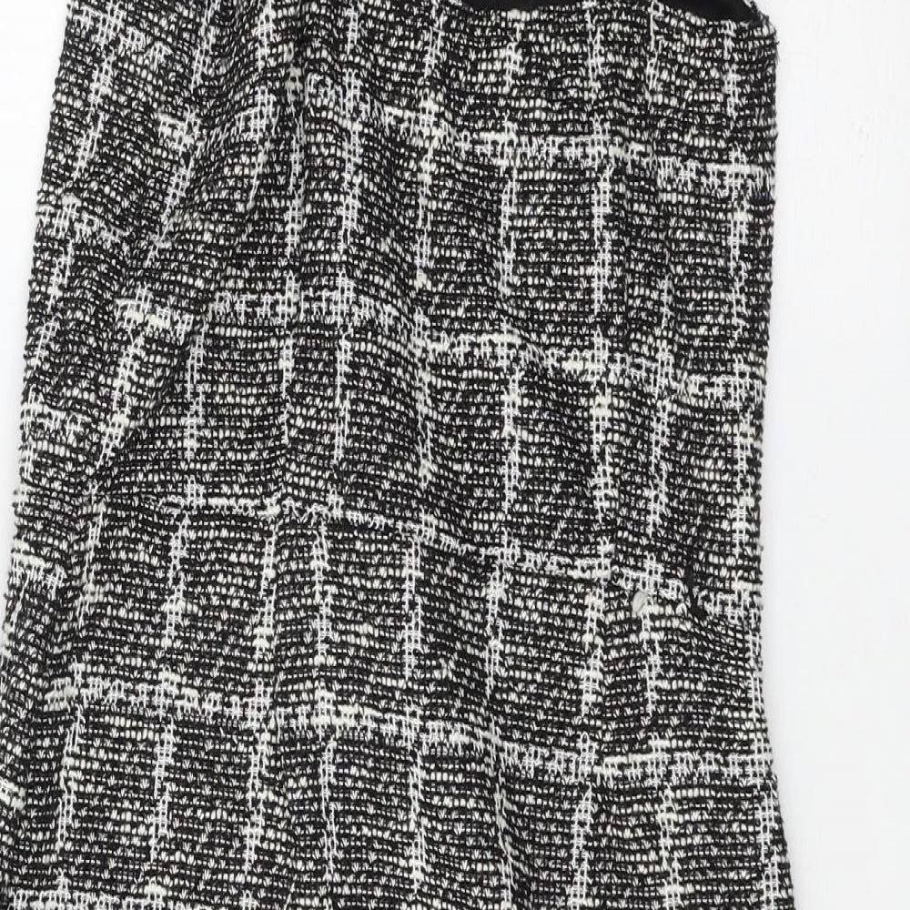 Quiz Womens Black Check  Pinafore/Dungaree Dress  Size 8